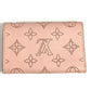 LOUIS VUITTON M64050 Monogram Mahina Porte Monnaie Anae Compact Wallet with Flap Coin Purse, Bifold Wallet, Monogram Mahina, Women's, Magnolia Pink