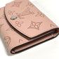 LOUIS VUITTON M64050 Monogram Mahina Porte Monnaie Anae Compact Wallet with Flap Coin Purse, Bifold Wallet, Monogram Mahina, Women's, Magnolia Pink