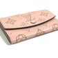 LOUIS VUITTON M64050 Monogram Mahina Porte Monnaie Anae Compact Wallet with Flap Coin Purse, Bifold Wallet, Monogram Mahina, Women's, Magnolia Pink