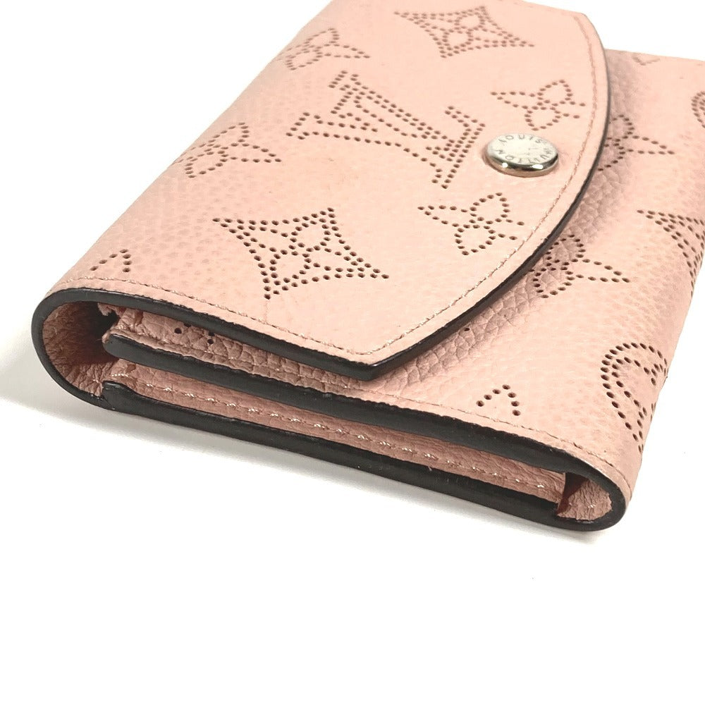 LOUIS VUITTON M64050 Monogram Mahina Porte Monnaie Anae Compact Wallet with Flap Coin Purse, Bifold Wallet, Monogram Mahina, Women's, Magnolia Pink
