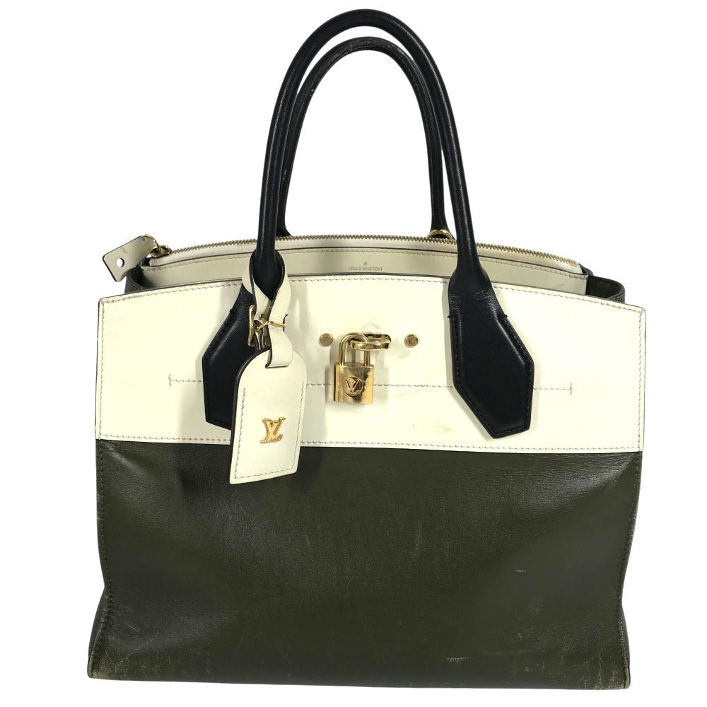 LOUIS VUITTON M55342 City Steamer MM Tote Bag, Leather Handbag, Unisex, Khaki