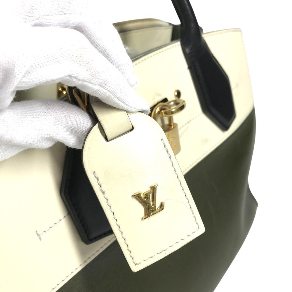 LOUIS VUITTON M55342 City Steamer MM Tote Bag, Leather Handbag, Unisex, Khaki