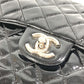 CHANEL CC ココマーク ロゴ 縦型 アップサイドダウン マトラッセ Wチェーン カバン 肩掛け フラップ ショルダーバッグ エナメル レディース ブラック