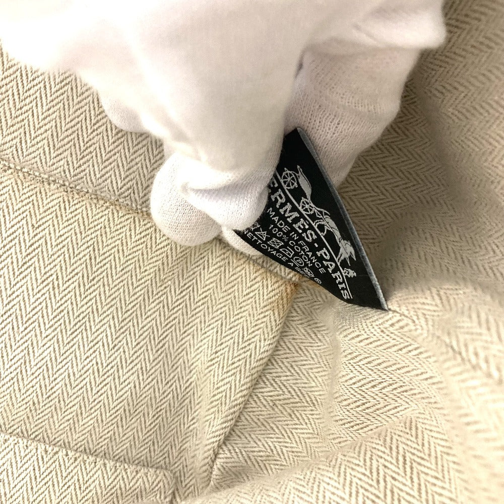 HERMES Bride A Black GM Bride A Black GM Bag Pouch Vanity Bag H Logo Handbag Cotton Women's Blue