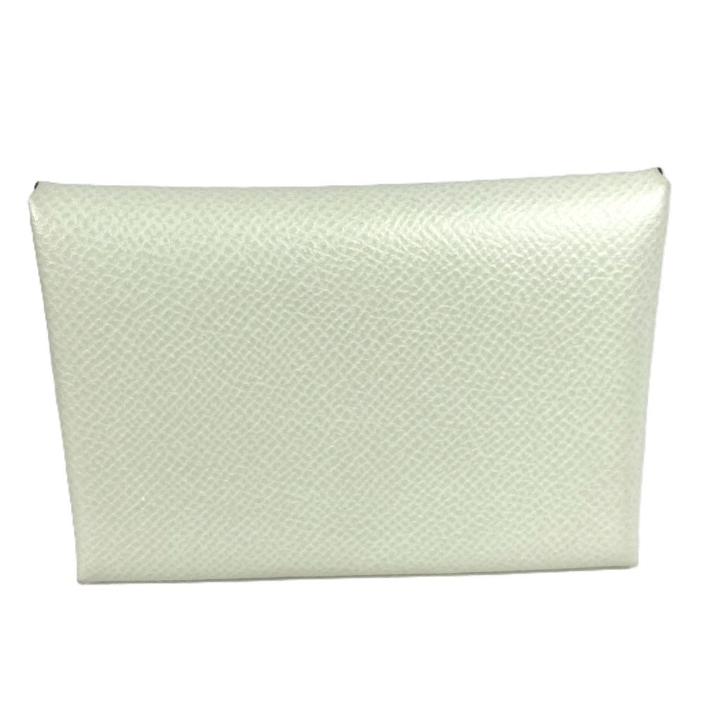 Hermes Bifold Slim Calvi Duo Wallet with Card Case and Coin Purse, Epson, Unisex, Veil Fizz, Light Green