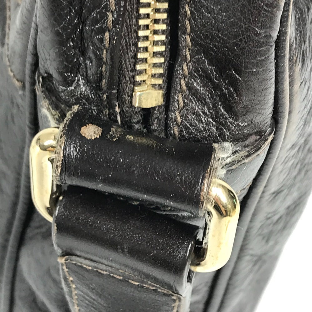 GUCCI 201448 Guccissima GG Shoulder Bag, Crossbody Pochette, Shima Leather, Unisex, Brown