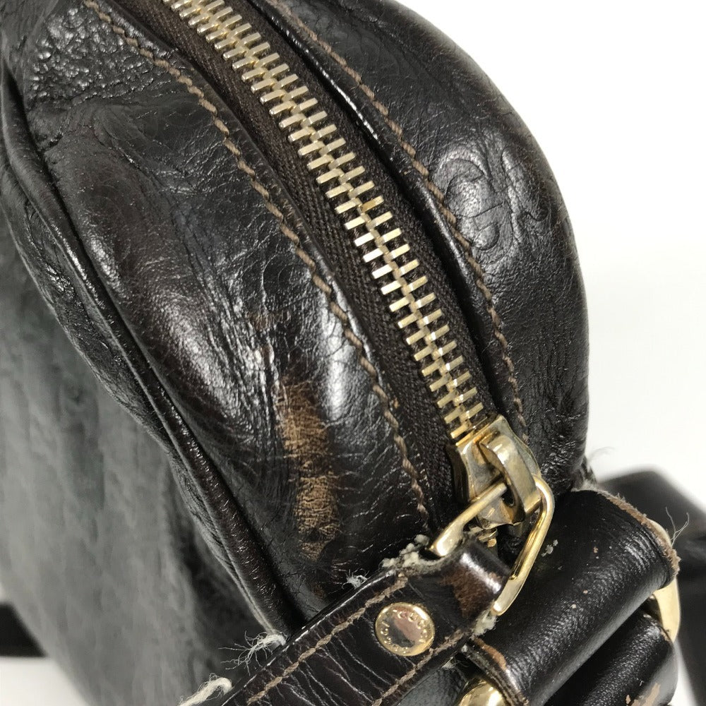 GUCCI 201448 Guccissima GG Shoulder Bag, Crossbody Pochette, Shima Leather, Unisex, Brown