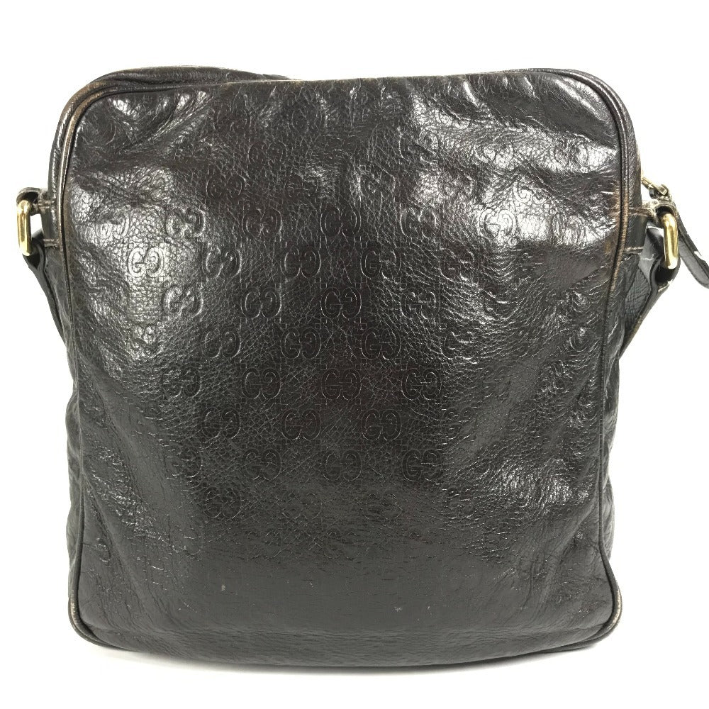 GUCCI 201448 Guccissima GG Shoulder Bag, Crossbody Pochette, Shima Leather, Unisex, Brown