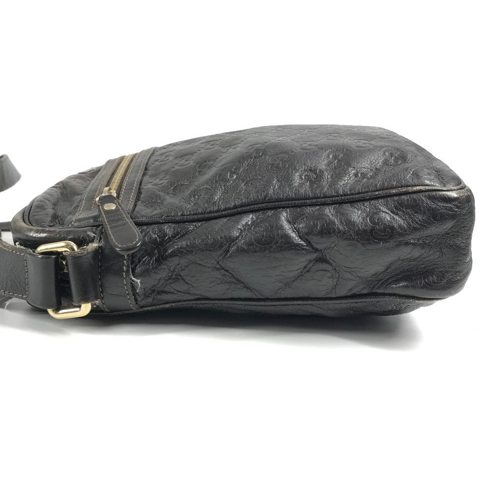 GUCCI 201448 Guccissima GG Shoulder Bag, Crossbody Pochette, Shima Leather, Unisex, Brown