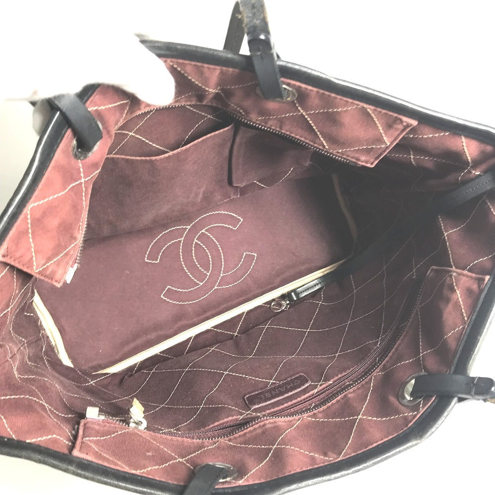 CHANEL A92211 On the Road Matelasse Quilted Two-Tone Tote Bag, Caviar Leather Shoulder Bag, Beige