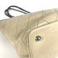 CHANEL A92211 On the Road Matelasse Quilted Two-Tone Tote Bag, Caviar Leather Shoulder Bag, Beige