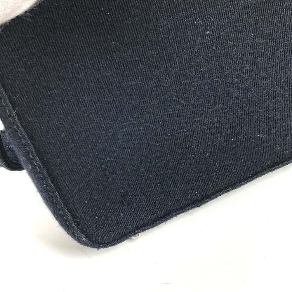 CHANEL CC ココマーク ロゴ アイスキューブ 肩掛け カバン フラップ ショルダーバッグ コットン レディース ブラック