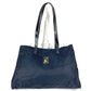 Vintage FENDI FF logo oversized tote bag, nylon shoulder bag, unisex, navy