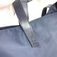 Vintage FENDI FF logo oversized tote bag, nylon shoulder bag, unisex, navy