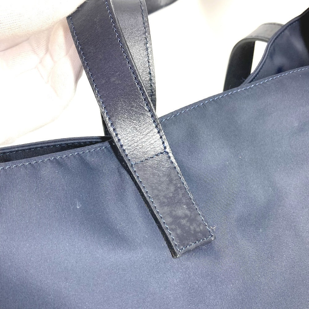 Vintage FENDI FF logo oversized tote bag, nylon shoulder bag, unisex, navy