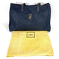 Vintage FENDI FF logo oversized tote bag, nylon shoulder bag, unisex, navy