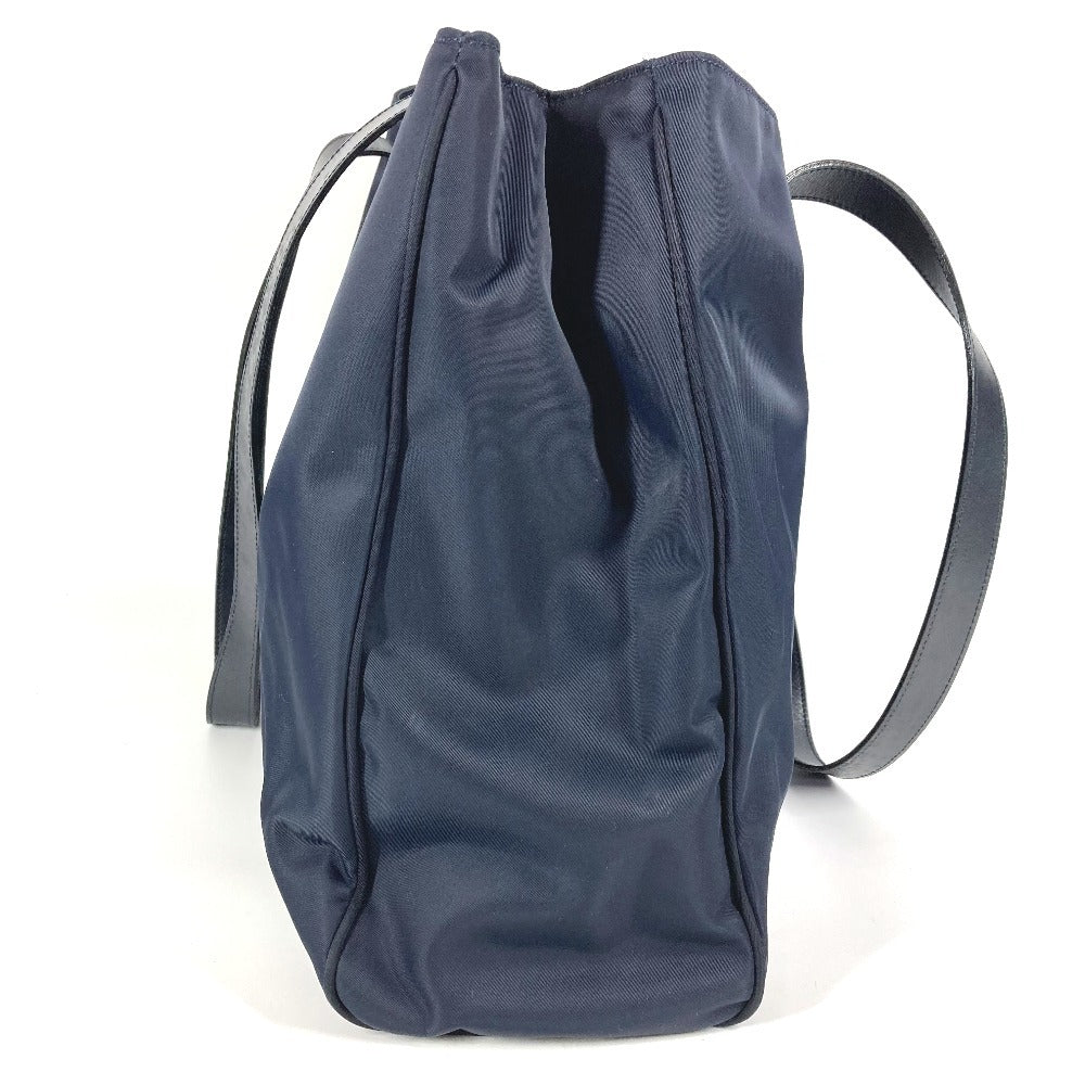 Vintage FENDI FF logo oversized tote bag, nylon shoulder bag, unisex, navy