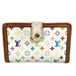 LOUIS VUITTON M92987 Monogram Multicolore Portefeuille Viennois Clasp Bi-fold Wallet in Monogram Multicolore Canvas, Women's, Blanc and White