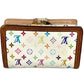 LOUIS VUITTON M92987 Monogram Multicolore Portefeuille Viennois Clasp Bi-fold Wallet in Monogram Multicolore Canvas, Women's, Blanc and White