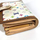 LOUIS VUITTON M92987 Monogram Multicolore Portefeuille Viennois Clasp Bi-fold Wallet in Monogram Multicolore Canvas, Women's, Blanc and White