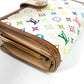 LOUIS VUITTON M92987 Monogram Multicolore Portefeuille Viennois Clasp Bi-fold Wallet in Monogram Multicolore Canvas, Women's, Blanc and White
