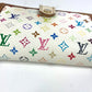 LOUIS VUITTON M92987 Monogram Multicolore Portefeuille Viennois Clasp Bi-fold Wallet in Monogram Multicolore Canvas, Women's, Blanc and White