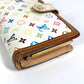 LOUIS VUITTON M92987 Monogram Multicolore Portefeuille Viennois Clasp Bi-fold Wallet in Monogram Multicolore Canvas, Women's, Blanc and White