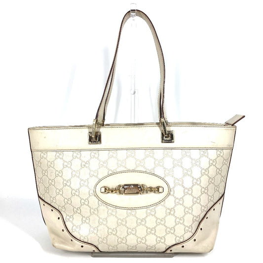 GUCCI 145993 GG グッチシマ ロゴ カバン トートバッグ ショルダーバッグ シマレザー ユニセックス オフホワイト系