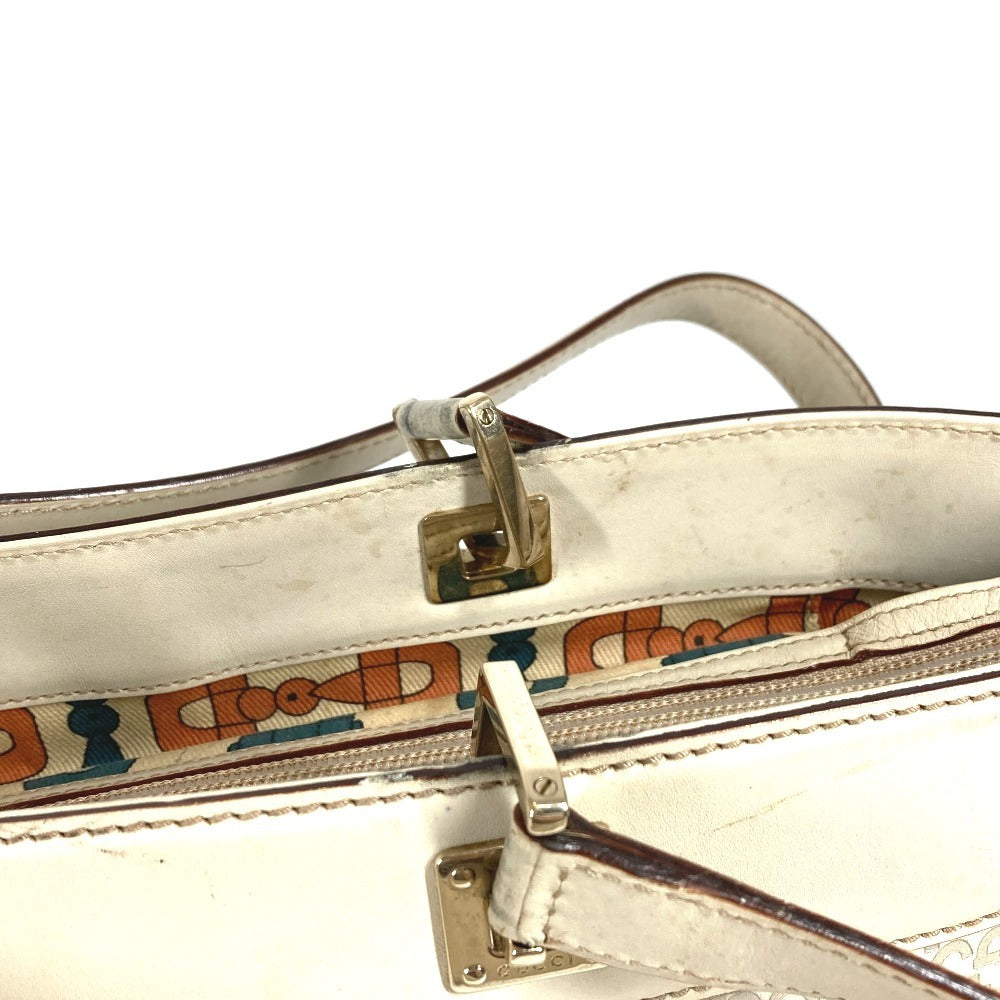 GUCCI 145993 GG Guccissima Logo Tote Bag Shoulder Bag in Shimmering Leather, Unisex, Off-White
