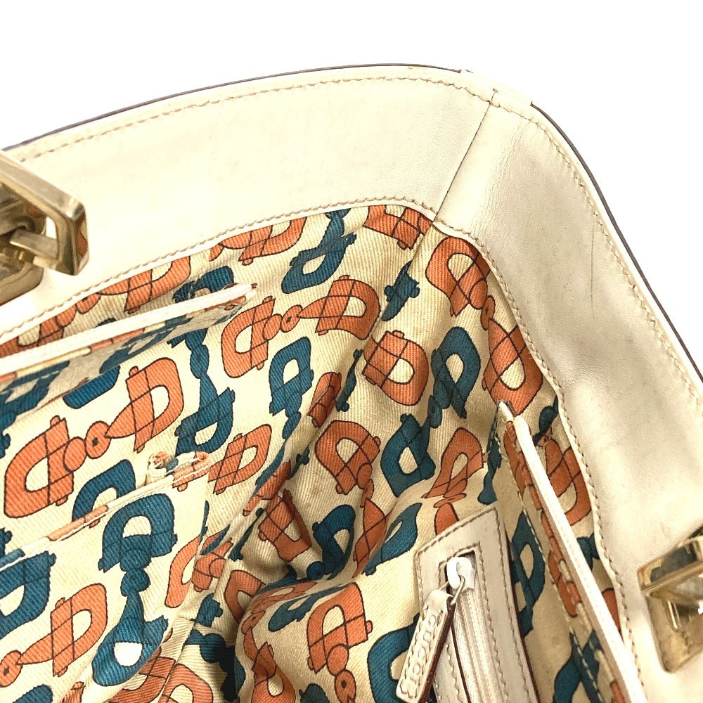 GUCCI 145993 GG Guccissima Logo Tote Bag Shoulder Bag in Shimmering Leather, Unisex, Off-White