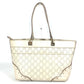 GUCCI 145993 GG Guccissima Logo Tote Bag Shoulder Bag in Shimmering Leather, Unisex, Off-White