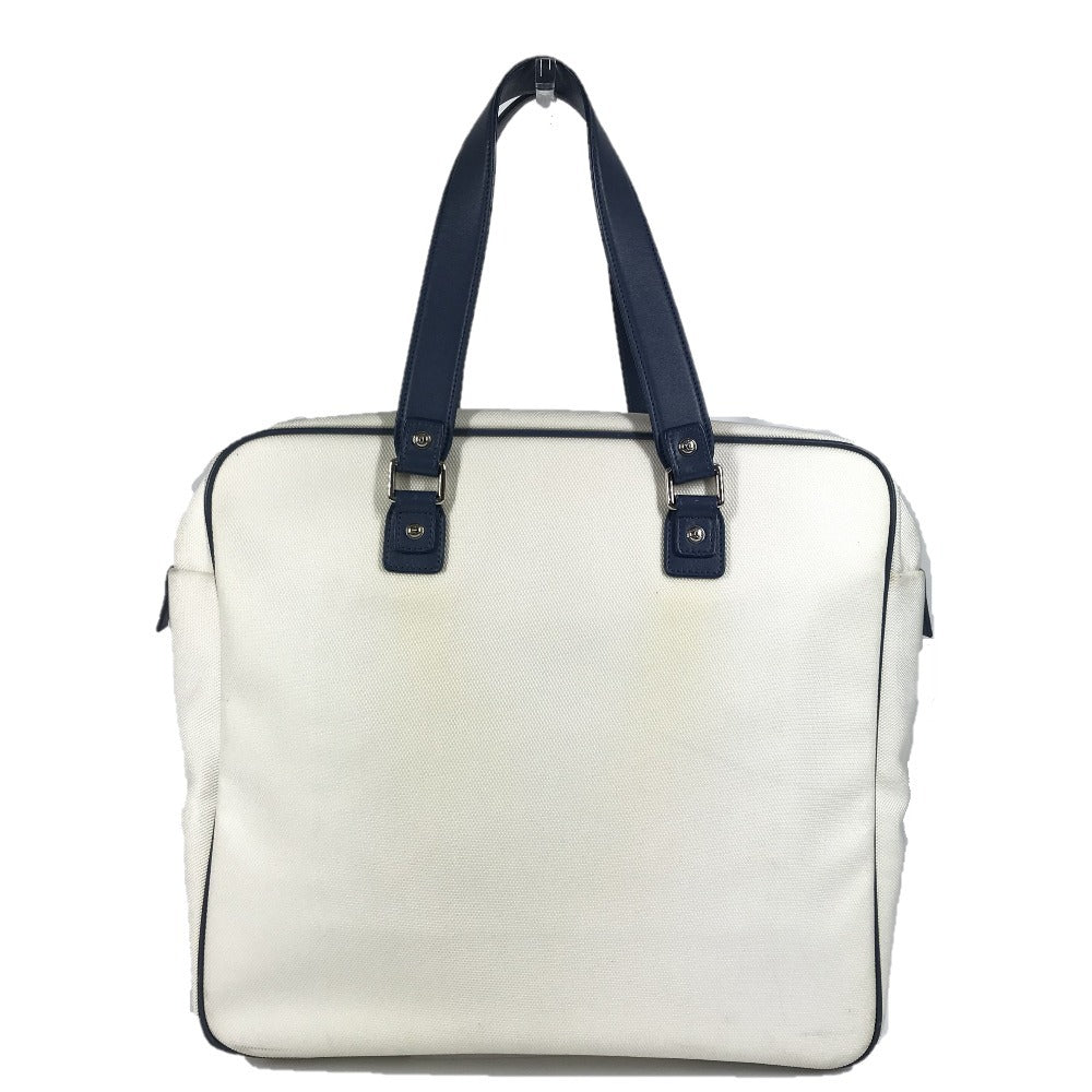 CHANEL Airline CC Coco Mark Logo Shoulder Tote Bag Leather/Canvas Women's White