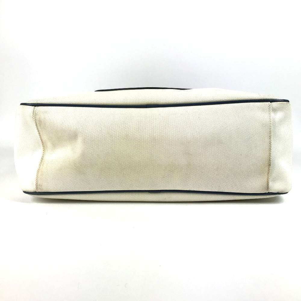 CHANEL Airline CC Coco Mark Logo Shoulder Tote Bag Leather/Canvas Women's White