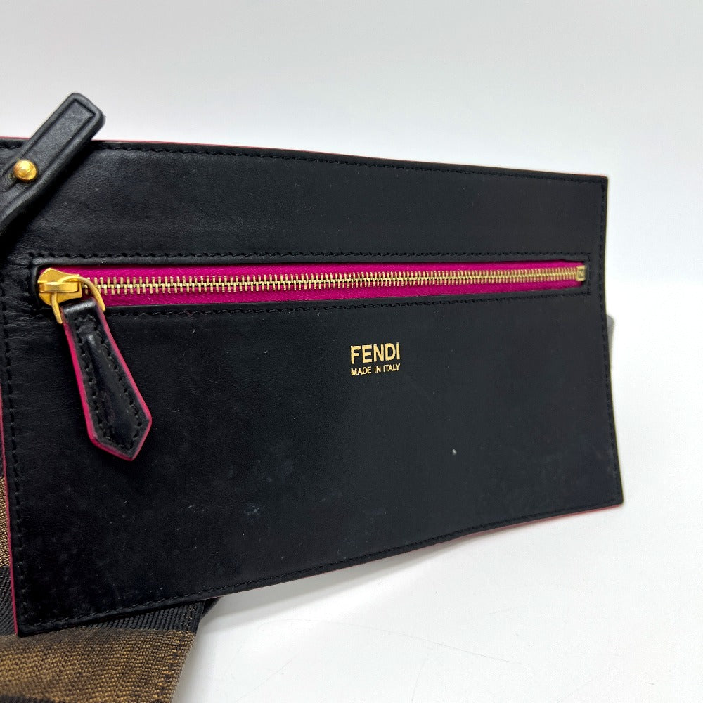 FENDI 8BH252 Logo Pecan Tote Bag with Pouch, Shoulder Bag, Handbag, Canvas, Women's, Brown