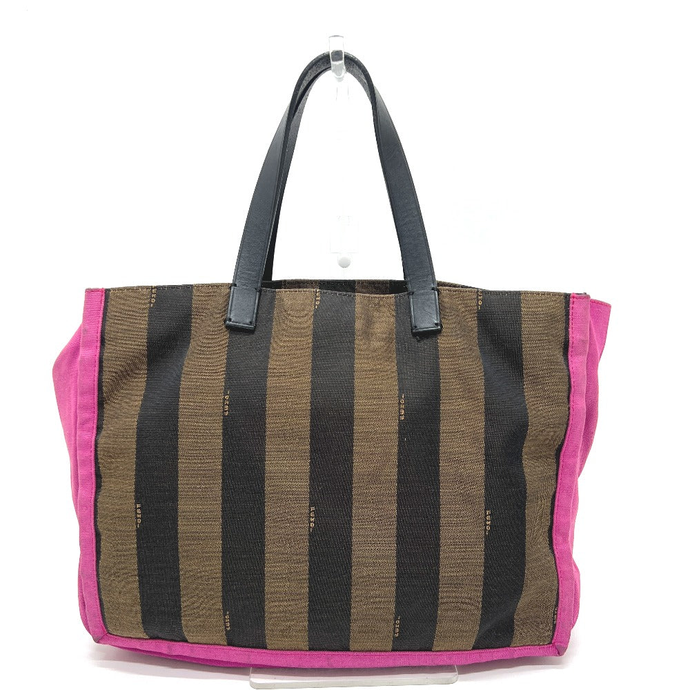 FENDI 8BH252 Logo Pecan Tote Bag with Pouch, Shoulder Bag, Handbag, Canvas, Women's, Brown