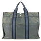 HERMES Half Leather Foule MM Foule MM Tote Bag, Leather/Canvas, Unisex, Black
