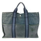 HERMES Half Leather Foule MM Foule MM Tote Bag, Leather/Canvas, Unisex, Black