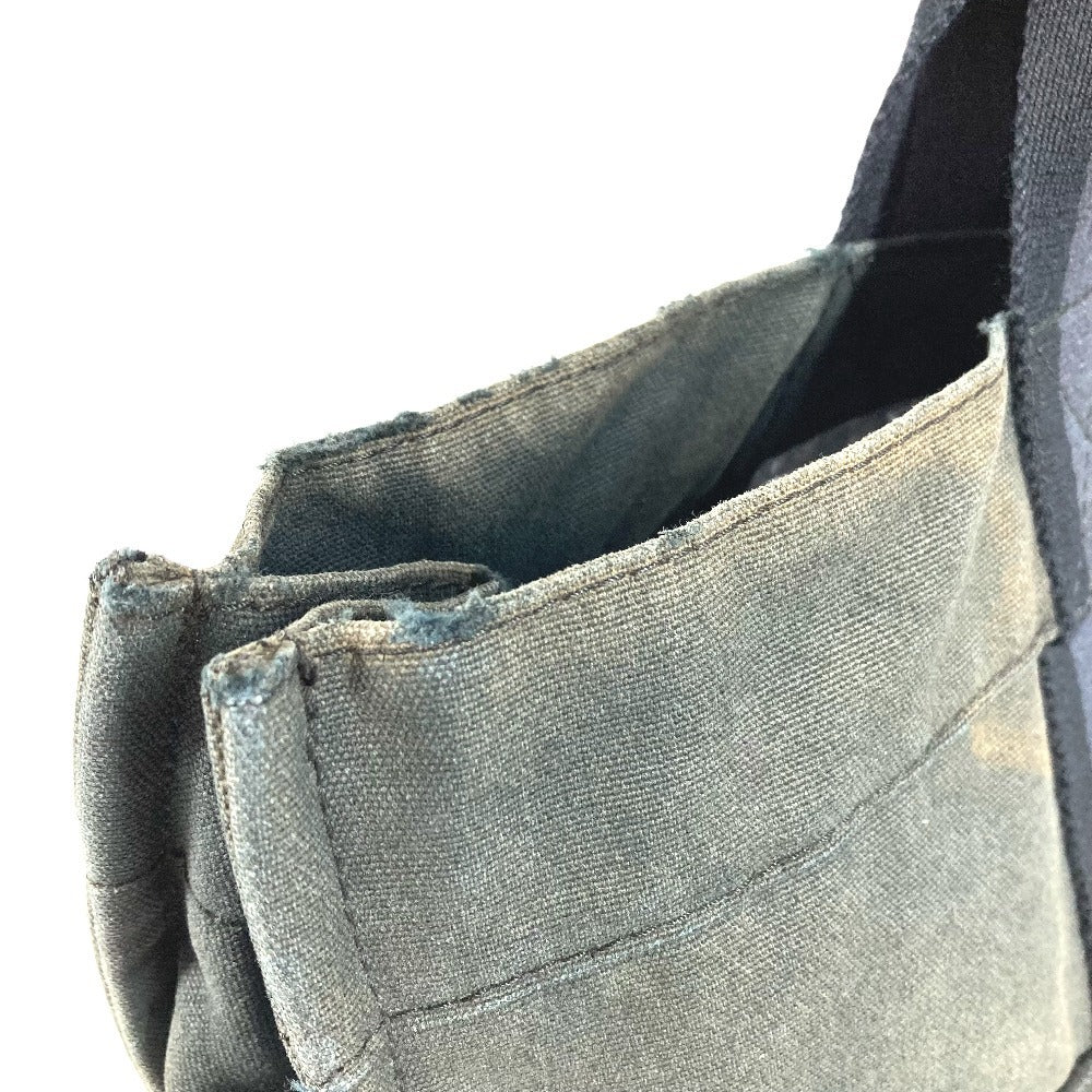 HERMES Half Leather Foule MM Foule MM Tote Bag, Leather/Canvas, Unisex, Black