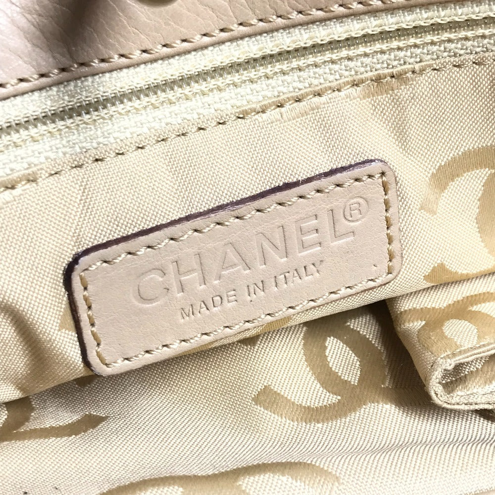 CHANEL Turnlock CC Coco Mark Tote Bag, Leather, Beige, Women's