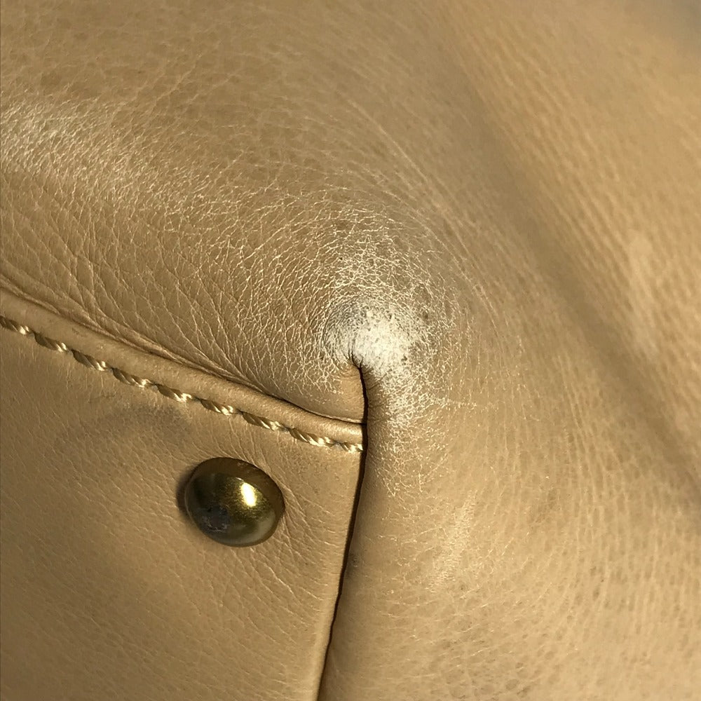 CHANEL Turnlock CC Coco Mark Tote Bag, Leather, Beige, Women's