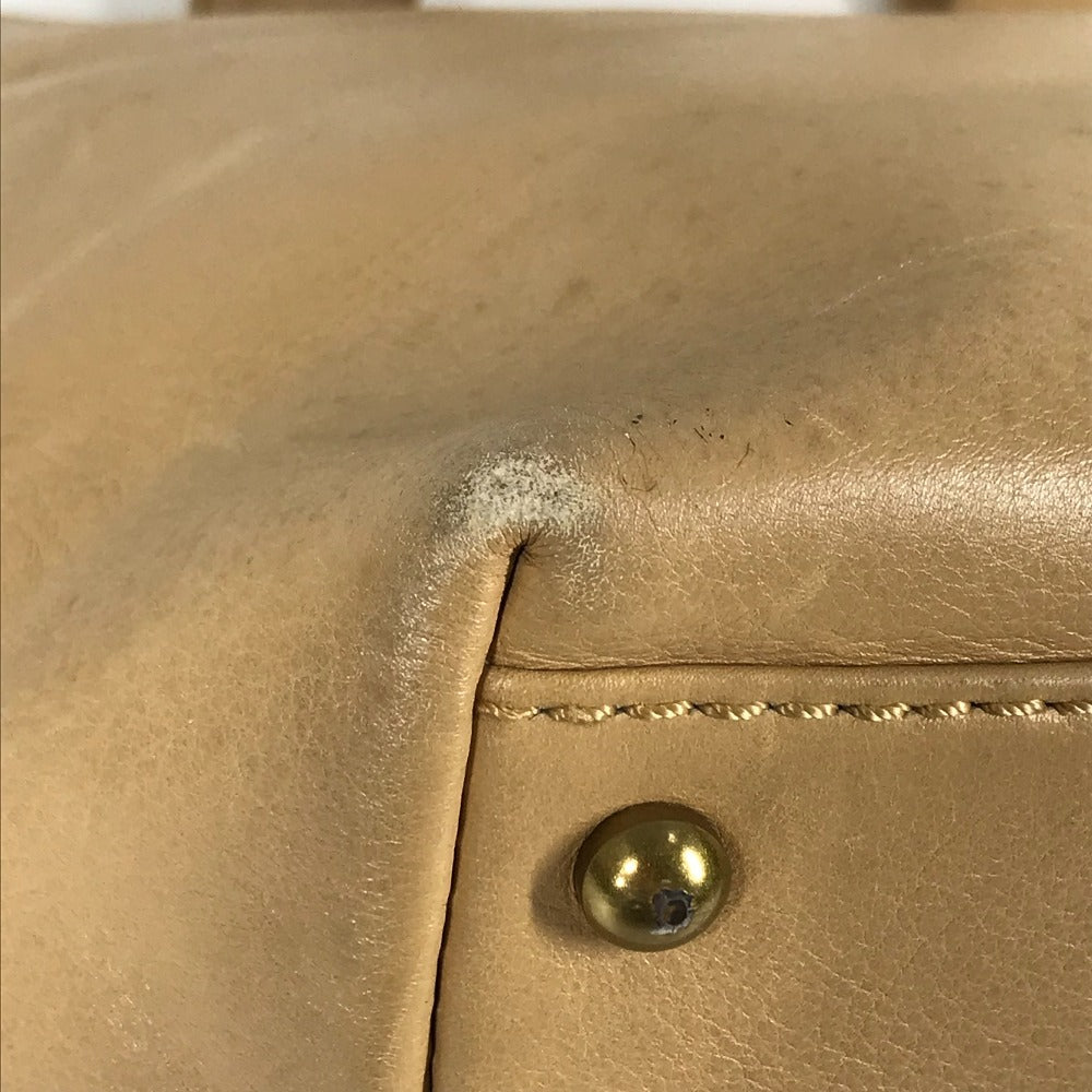 CHANEL Turnlock CC Coco Mark Tote Bag, Leather, Beige, Women's