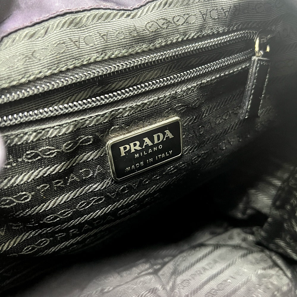 PRADA B6677 VELA Triangle Logo Plaque Backpack Nylon Unisex PRUGNA Purple