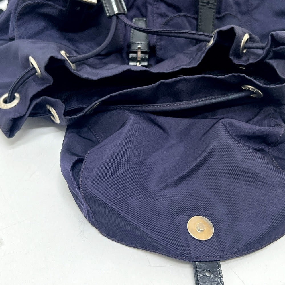 PRADA B6677 VELA Triangle Logo Plaque Backpack Nylon Unisex PRUGNA Purple