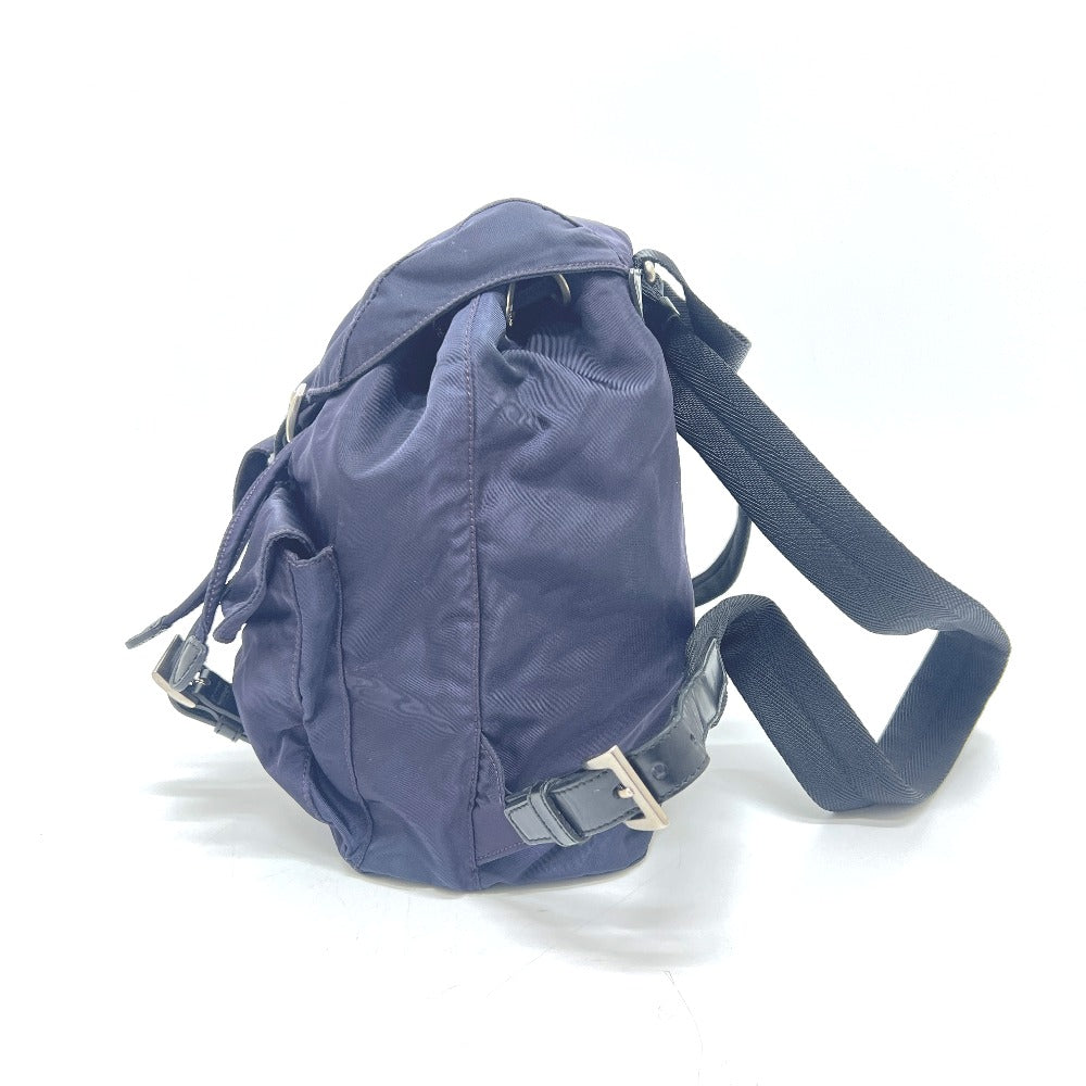 PRADA B6677 VELA Triangle Logo Plaque Backpack Nylon Unisex PRUGNA Purple