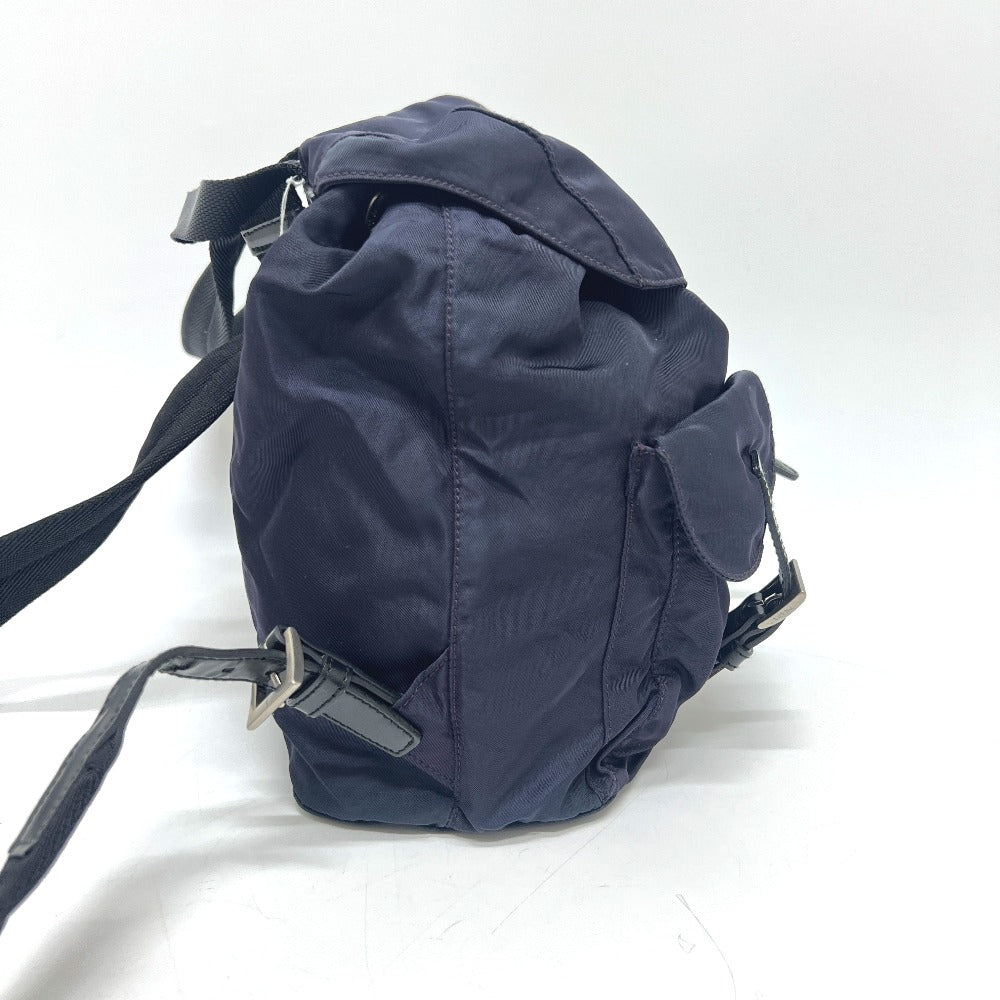 PRADA B6677 VELA Triangle Logo Plaque Backpack Nylon Unisex PRUGNA Purple