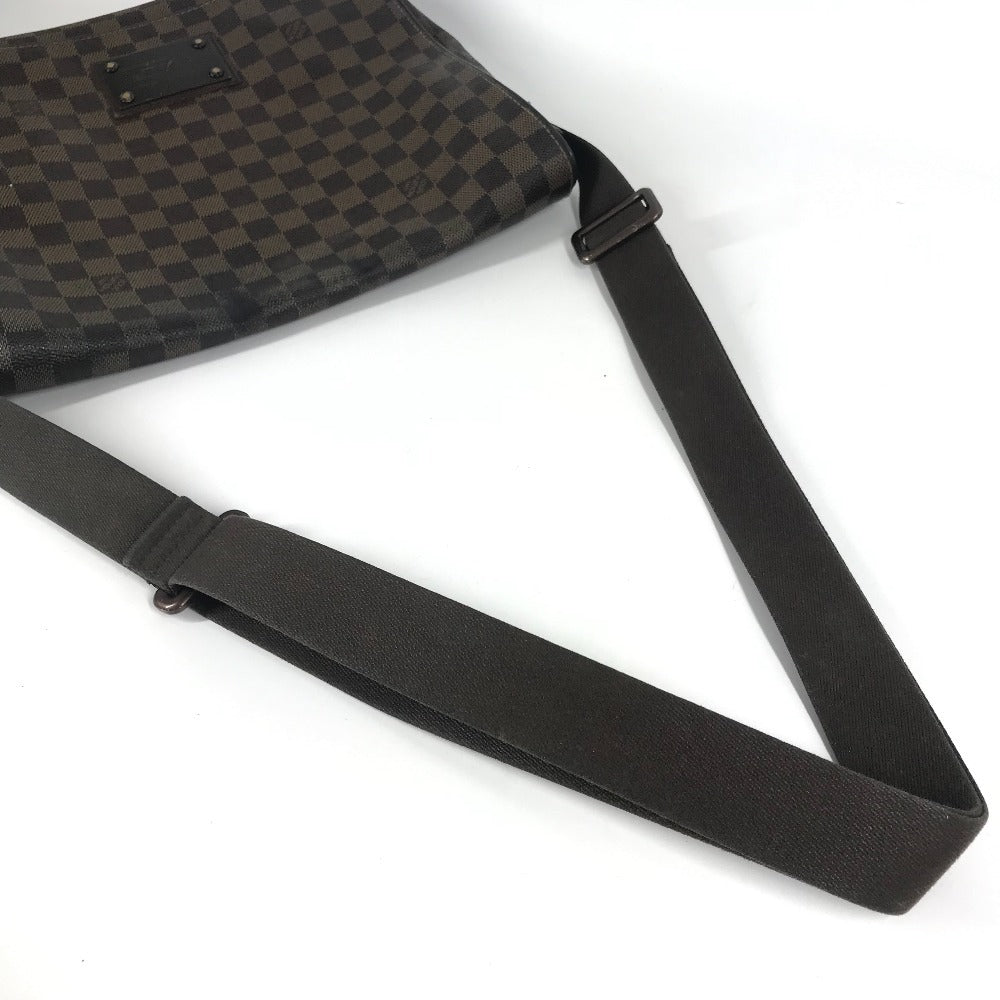 LOUIS VUITTON N51211 ダミエ ブルックリンMM ブルックリン MM 斜め掛け フラップ メッセンジャーバッグ ショルダーバッグ ダミエキャンバス ユニセックス エベヌ ブラウン