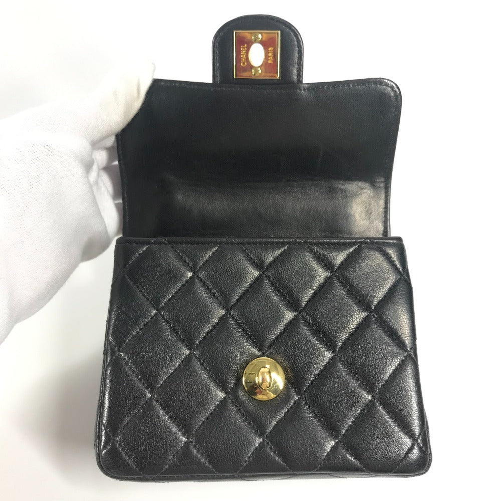 CHANEL Matelasse Quilted Parent-Child Bag with CC Coco Mark Logo, Tote Bag, Flap, Carabiner, Handbag, Lambskin, Black, Women's