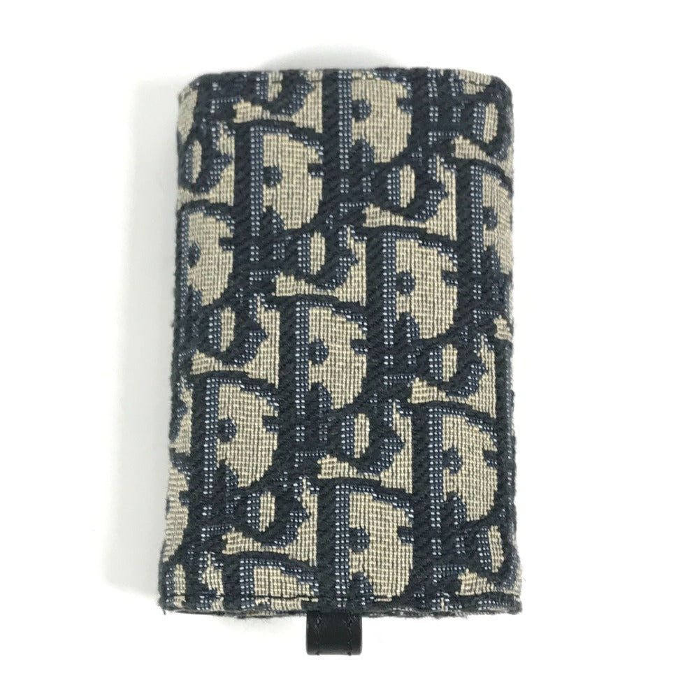 Dior Logo Oblique 6-Key Key Case, Canvas, Unisex, Navy