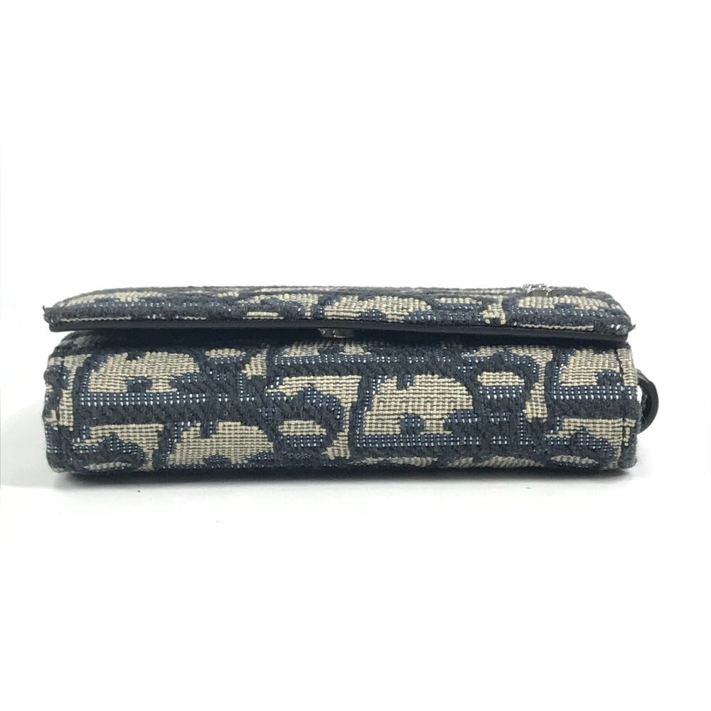 Dior Logo Oblique 6-Key Key Case, Canvas, Unisex, Navy
