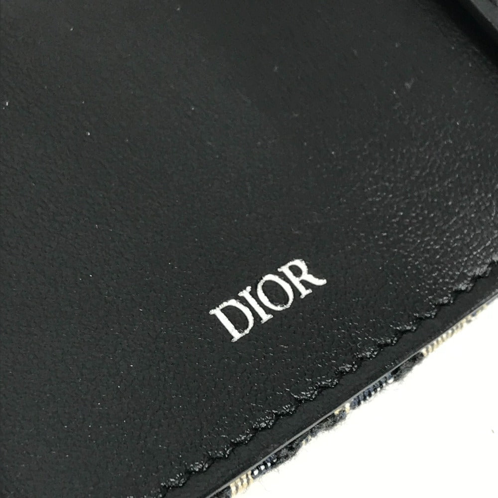 Dior Logo Oblique 6-Key Key Case, Canvas, Unisex, Navy